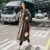 2018 mùa thu phụ nữ Hàn Quốc ulzzang thời trang áo khoác nữ là mỏng kích thước lớn đèn lồng tay áo trên đầu gối áo dài áo khoác nữ dáng ngắn Áo khoác dài