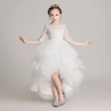 Детский наряд маленькой принцессы без рукавов, свадебное платье, длинное пианино, наряд для музыкальных выступлений, подарок на день рождения, средней длины