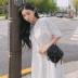 Quần áo Handu 2019 hè mới của phụ nữ Hàn Quốc Đầm cổ chữ V voan sang trọng JQ01498 - Váy eo cao Váy eo cao