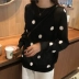2018 đầu mùa thu Hàn Quốc phiên bản mới rỗng sóng điểm kem chống nắng đầu vòng cổ áo phần mỏng áo len áo sơ mi thủy triều của phụ nữ Đan Cardigan