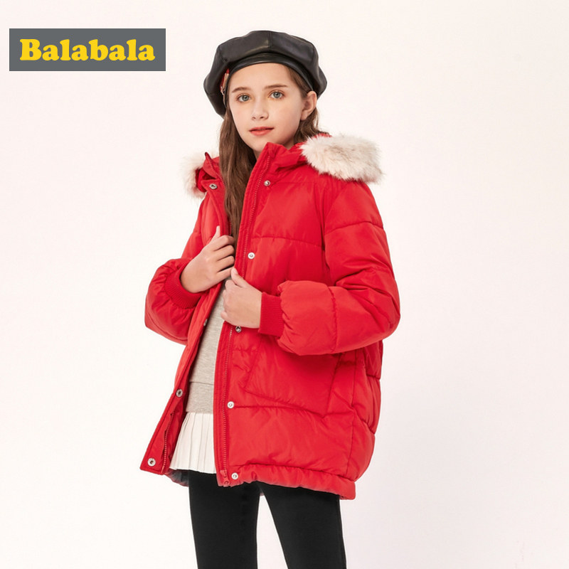 Balabala 巴拉巴拉 中长款 女童保暖棉服 淘宝优惠券折后¥99包邮(¥359-260)130~170码3色可选