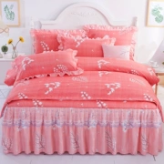 Aijialang nhà dệt giường giường bao gồm bốn bộ công chúa Hàn Quốc chăn bông chăn ga gối đệm