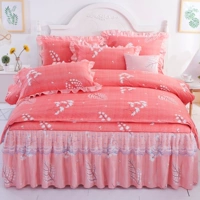 Aijialang nhà dệt giường giường bao gồm bốn bộ công chúa Hàn Quốc chăn bông chăn ga gối đệm bộ ga giường spa