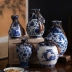 Jingdezhen chai gốm màu xanh và trắng chai hộ gia đình 1 kg rỗng bình rượu trắng niêm phong trang trí bình 2 3 5 kg tải rượu - Rượu vang