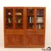 Chống cổ tủ trưng bày Trung Quốc gỗ elm tủ sách tủ sách tủ sách ba mảnh kết hợp kệ sách kệ Shelf - Buồng