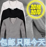 Mùa thu đông với quần áo cashmere ấm áp áo thun nam dài tay cộng với nhung dày mùa đông áo sơ mi nam nhỏ mùa đông đất áo polo nam đẹp