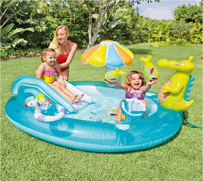 0-3-6 tuổi nam và nữ bé inflatable paddy hồ bơi động vật phim hoạt hình hồ bơi nhỏ trượt hồ bơi trẻ em đồ chơi