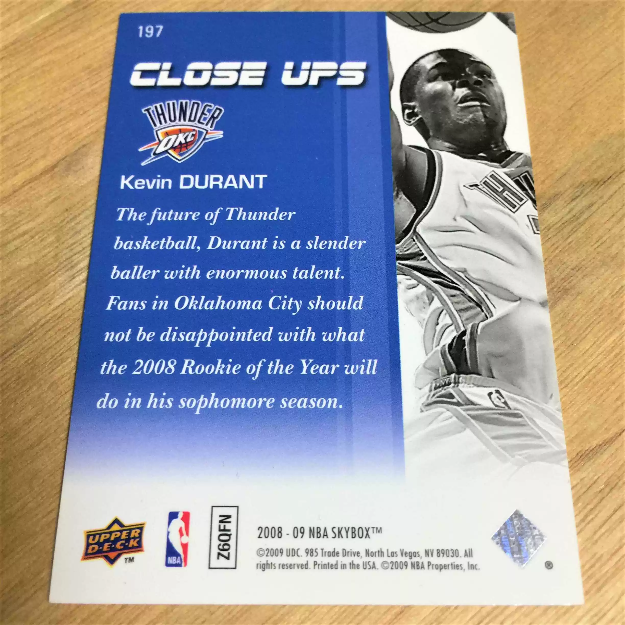 [★KEVIN DURANT ★09 UD SKYBOX CLOSE UPS197]