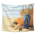Ins tấm thảm Bắc Âu bãi dừa cây lớn treo vải cho thuê trang trí phòng vải tấm thảm bãi biển khăn trải bàn khăn trải tường