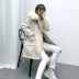 Áo khoác cashmere hai mặt của phụ nữ Hàn Quốc có thể tháo rời con cáo lông lớn cổ áo lỏng lẻo áo khoác len mỏng - Áo len lót đôi áo khoác bomber nữ Áo len lót đôi