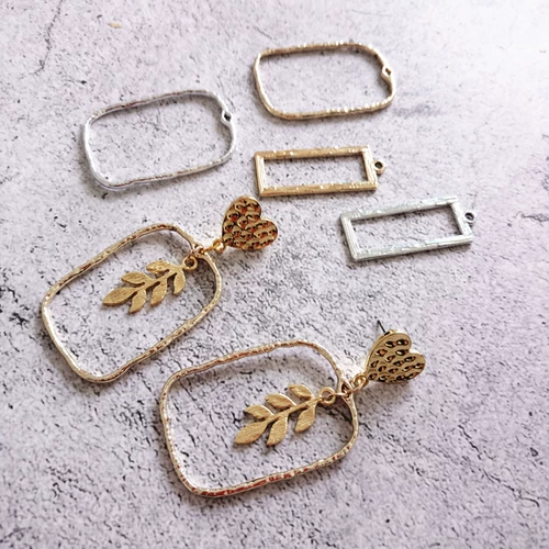 Металлические прямоугольные серьги, вспомогательная подвеска ручной работы, золотой цвет, DIY