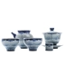 Holy Mountain cổ hoa mẫu đơn màu xanh và trắng Kung Fu đặt nhà Jingdezhen gốm sứ Trung Quốc đặt bìa teacup - Trà sứ bộ bình trà Trà sứ