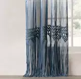 Yiyu senjiu macrame pure handmade blue -dye завеса гостиная