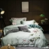 Trung Quốc phong cách ao sen ánh trăng 60 bông thêu hoa bốn mảnh mới Trung Quốc giường bông tinh khiết giường