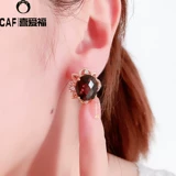 Ювелирное украшение, золотая инкрустация камня, комплект, Россия, 14 карат, розовое золото, с драгоценным камнем