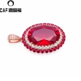 Инкрустация камня, рубиновая золотая подвеска, 14 карат, Россия, розовое золото, делается под заказ