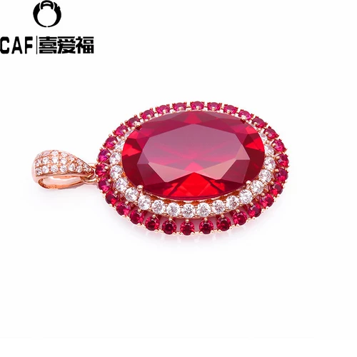 Инкрустация камня, рубиновая золотая подвеска, 14 карат, Россия, розовое золото, делается под заказ