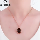 Ювелирное украшение, золотая инкрустация камня, комплект, Россия, 14 карат, розовое золото, с драгоценным камнем