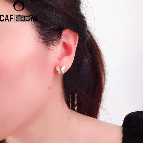 Ювелирное украшение, золотые серьги, Россия, 14 карат, розовое золото, легкий роскошный стиль