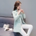 Áo mùa thu 2018 mới của Hàn Quốc áo khoác nữ mỏng manh thon dài hoang dã thời trang phần mỏng màu rắn áo khoác nhỏ