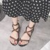 Retro toe hollow dép La Mã dày có đế dép hở ngón nữ Hàn Quốc phiên bản của mùa hè từ mới khóa dây đeo cổ tay giày của phụ nữ Sandal