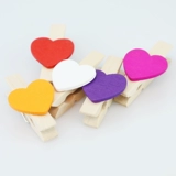 Love Color Wood Clip/Diy аксессуары/украшение/конопляная веревка фотостена/милый мини -бревенчатый цвет деревянный клип