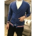 Vàng mới rất gần với cơ thể! Úc chất lượng cao len Merino len 17 mùa thu áo len cardigan cổ Cardigan