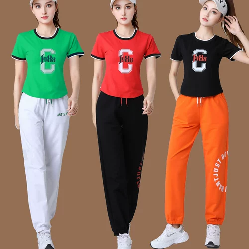 Летний модный танцующий спортивный костюм, 2022, короткий рукав