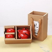 Подарочная коробка оснащена горшком с 2 чашками китайского красного