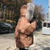 Áo khoác cotton nam ngắn trùm đầu áo lông thú cổ áo phiên bản Hàn Quốc của xu hướng áo khoác mùa đông cotton quần áo dịch vụ bánh mì mùa đông áo khoác dài nam Bông