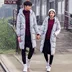 Mùa thu và mùa đông nam mới yêu thích áo khoác cotton Áo khoác dài Hàn Quốc dài qua đầu gối áo khoác cotton dày