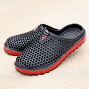 Mùa hè giày lỗ của nam giới phẳng với vài đáy dày không trượt dép lớn giày vườn lười biếng Bao Đầu giày bãi biển dép