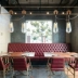 Nordic Lounge Bar cafe boong sofa mạng tùy chỉnh đơn giản đôi màu đỏ câu lạc bộ sách sofa nhà hàng món tráng miệng - Ghế sô pha Ghế sô pha