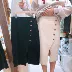Smiley [Dongdaemun 1-10 ngày giao hàng] vải to sợi đơn ngực váy chân váy hoa nhí dáng dài Váy