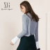 Xg nữ 2018 mùa đông phiên bản Hàn Quốc mới của chiếc áo len cổ tròn dài tay áo len mỏng, áo len lười gió - Vòng cổ áo len Vòng cổ áo len