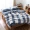 Bông đơn giản kiểu Nhật giặt bông bốn mảnh lưới màu rắn giường bông tấm bạt lò xo che chăn - Bộ đồ giường bốn mảnh mền gối