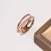 Nhẫn đôi nữ đính kim cương bằng thép titan 18K vàng hồng màu vàng chỉ số ngón tay nhẫn màu đỏ đơn giản vòng đuôi Hàn Quốc - Nhẫn