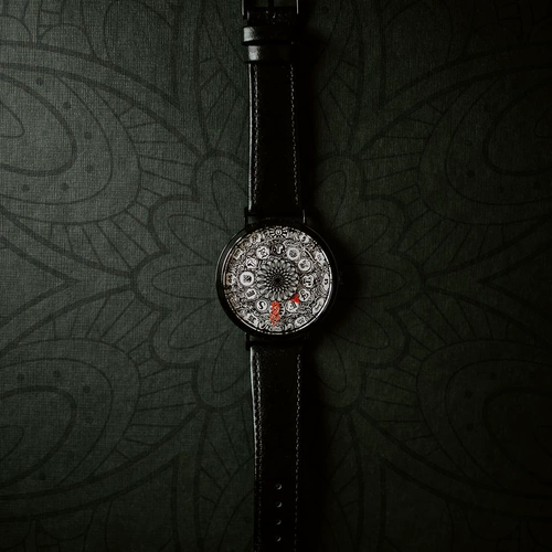 Оригинальный креативный калейдоскоп, автоматические механические механические часы, Великобритания, из натуральной кожи