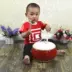 Bé nhỏ đánh trống đánh trống đồ chơi âm nhạc da cừu dạy học tambourine hai mặt mẫu giáo bộ gõ