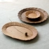 Mưa gỗ | kiểu Nhật làm bằng tay ren óc chó đen khay trà gỗ gỗ khay khay toàn bộ bàn tay chạm khắc Khay gỗ