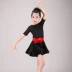 Trẻ em mới của khiêu vũ Latin thực hành quần áo cô gái mùa xuân và mùa hè dài tay áo thi cạnh tranh trang phục trẻ em khiêu vũ Latin váy