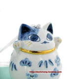 Cat House Lok Tempot Benpop японский подлинный сине -белый кошачий керамика Ceramics Ceramic