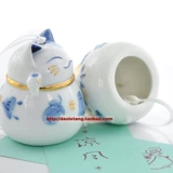 Cat House Lok Tempot Benpop японский подлинный сине -белый кошачий керамика Ceramics Ceramic