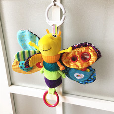 Мобили на кроватку, Подвесные игрушки 清仓拉玛泽lamaze萤火虫蝴蝶床挂响铃响纸安全镜牙胶环bb哨玩具