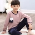 Cartoon Boy Pyjama Mùa hè dài tay Cotton Big Boy Boy Girl Dịch vụ nhà trẻ em Set Crayon Shinchan Nam giới