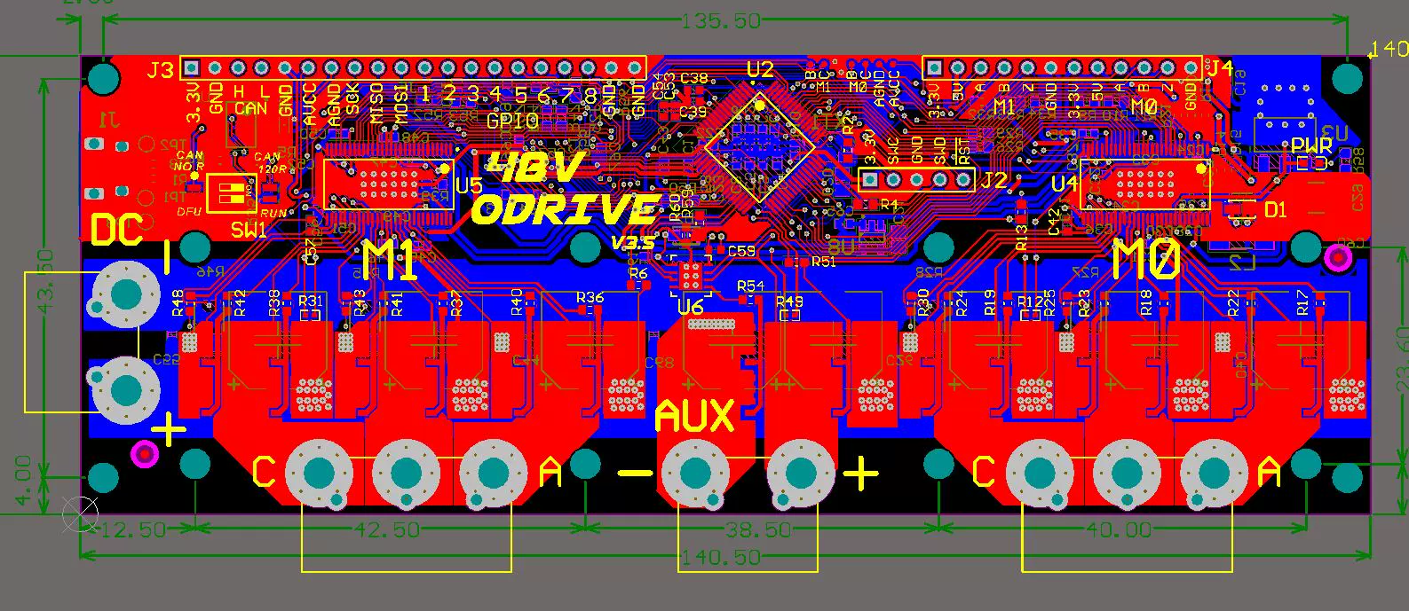 ODrive dual drive FOC brushless motor controller support