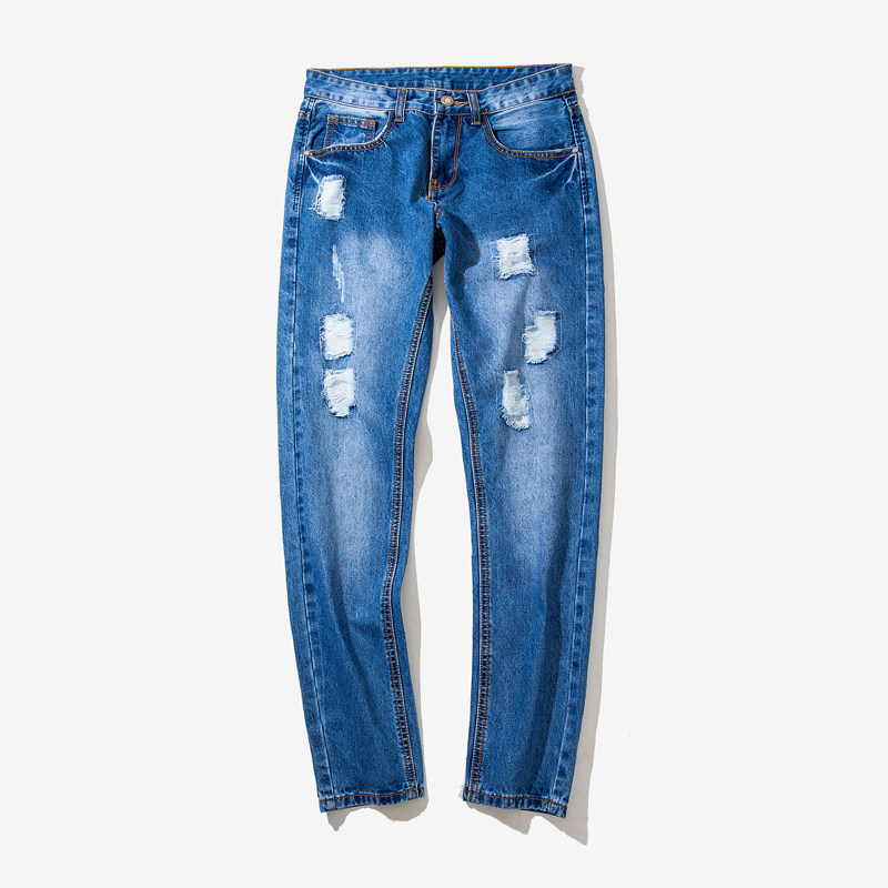 2018春新款平铺牛仔裤修身小脚裤潮休闲弹力长裤 k318-p55