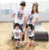 Cha mẹ và con mặc mùa hè ăn mặc gia đình nhà ba ba 2018 triều mới phù hợp với gia đình t- shirt kích thước lớn mẹ và con quần áo của phụ nữ