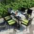 Đồ gỗ ngoài trời vườn ban công sân bàn mây và ghế kết hợp cafe mía ghế bàn cà phê ba hoặc năm bộ bàn ăn và ghế