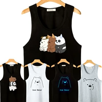 Của chúng tôi naked gấu t-shirt nam giới và phụ nữ không tay vest anime xung quanh vest vai phim hoạt hình gấu trắng Chúng Tôi Trần Bears ... sticker trà sữa cute